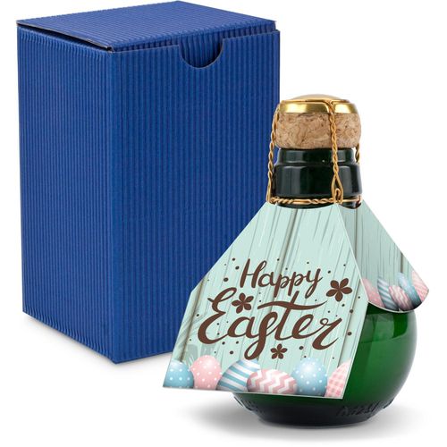 Origineller Sekt Happy Easter - Karton Blau, 125 ml (Art.-Nr. CA493862) - Eine Kleinere gibt es nicht: 0,125 l...
