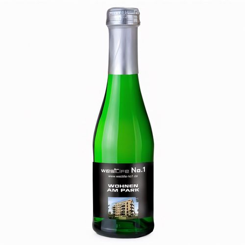 Sekt Cuvée Piccolo - Flasche grün - Kapsel silber, 0,2 l (Art.-Nr. CA500108) - 0,2 l - klassisches Sekt Cuvée trocke...