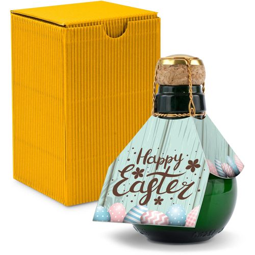 Origineller Sekt Happy Easter - Karton Gelb, 125 ml (Art.-Nr. CA664055) - Eine Kleinere gibt es nicht: 0,125 l...