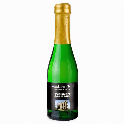 Sekt Cuvée Piccolo - Flasche grün - Kapsel gold, 0,2 l (Art.-Nr. CA671507) - 0,2 l - klassisches Sekt Cuvée trocke...