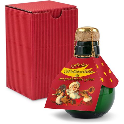 Origineller Sekt Weihnachtsgruß - Karton Rot, 125 ml (Art.-Nr. CA697579) - Eine Kleinere gibt es nicht: 0,125 l...