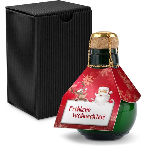 Origineller Sekt Fröhliche Weihnachten - Karton Schwarz, 125 ml (Art.-Nr. CA906851) - Eine Kleinere gibt es nicht: 0,125 l...