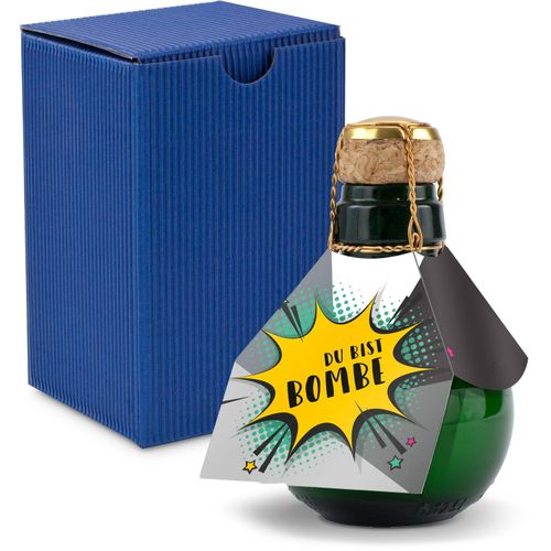 Origineller Sekt Du bist Bombe- Karton Blau, 125 ml (Art.-Nr. CA949042) - Eine Kleinere gibt es nicht: 0,125 l...