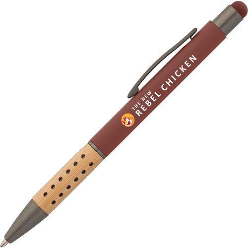 Bowie Bamboo Griff Kugelschreiber - m/Stylus (Art.-Nr. CA226577) - Wir präsentieren den Bowie Bamboo Griff...