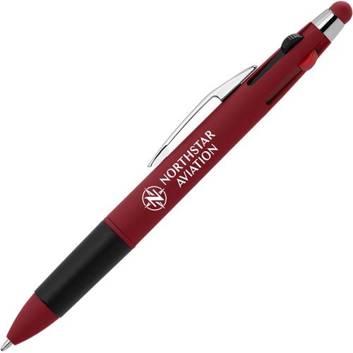 Quattro Softy Multi-Tinten Kugelschreiber - m/Stylus (Art.-Nr. CA260041) - Spaß und Funktionalität für Kunden, K...