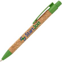 Bali Kork & Weizen-Kunststoff Mix Kugelschreiber (grün) (Art.-Nr. CA289362)