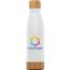 Ibiza Bamboo - 650 ml doppelwandige Edelstahlflasche (weiß) (Art.-Nr. CA313754)