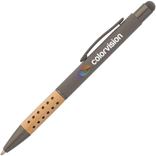 Bowie Bamboo Griff Kugelschreiber - m/Stylus (Art.-Nr. CA317433) - Wir präsentieren den Bowie Bamboo Griff...