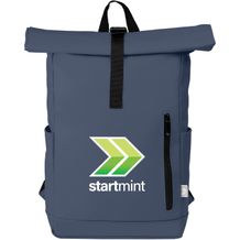 Malmö - Wasserdichter Rolltop-Rucksack aus Recyclingmaterial (marineblau) (Art.-Nr. CA320584)