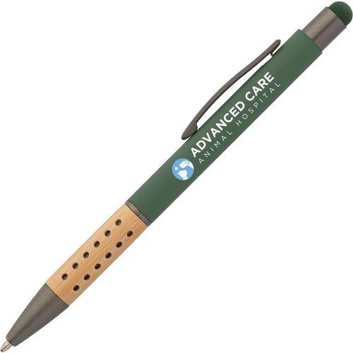 Bowie Bamboo Griff Kugelschreiber - m/Stylus (Art.-Nr. CA386303) - Wir präsentieren den Bowie Bamboo Griff...