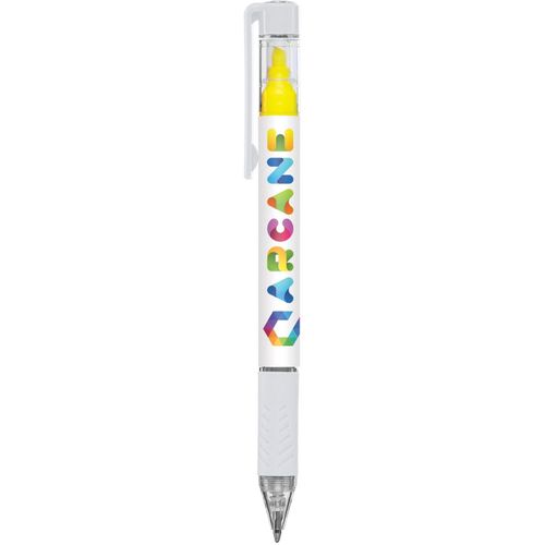 Bergman Kugelschreiber mit Textmarker & farbigem Griff (Art.-Nr. CA401458) - Einzigartiger Drehkugelschreiber mit...