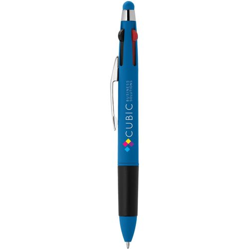Quattro Softy Multi-Tinten Kugelschreiber - m/Stylus (Art.-Nr. CA419261) - Spaß und Funktionalität für Kunden, K...