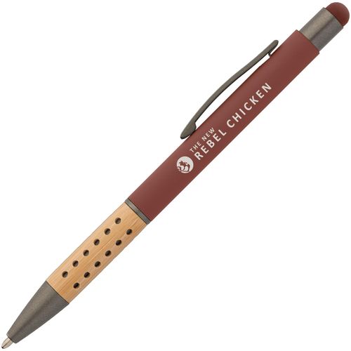 Bowie Bamboo Griff Kugelschreiber - m/Stylus (Art.-Nr. CA473290) - Wir präsentieren den Bowie Bamboo Griff...