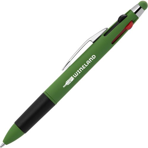 Quattro Softy Multi-Tinten Kugelschreiber - m/Stylus (Art.-Nr. CA505946) - Spaß und Funktionalität für Kunden, K...