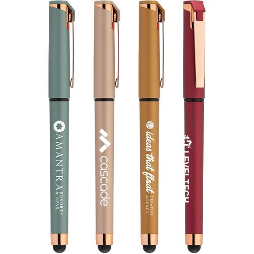 Islander Softy Roségold Designer Metallic Gelschreiber - m/Stylus (Art.-Nr. CA540676) - Verbessern Sie Ihr Schreiberlebnis mit...