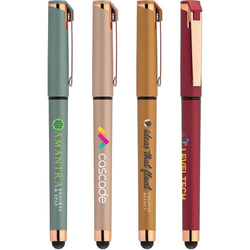 Islander Softy Roségold Designer Metallic Gelschreiber - m/Stylus (Art.-Nr. CA596815) - Verbessern Sie Ihr Schreiberlebnis mit...