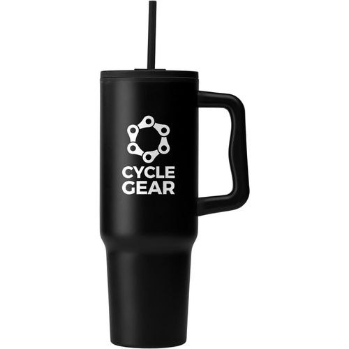 Polar Pro - 1180 ml Doppelwandiger Becher aus recyceltem Edelstahl mit Strohhalm (Art.-Nr. CA729994) - Präsentieren wir Ihnen unseren Pola...