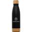 Ibiza Bamboo - 650 ml doppelwandige Edelstahlflasche (Schwarz) (Art.-Nr. CA733116)