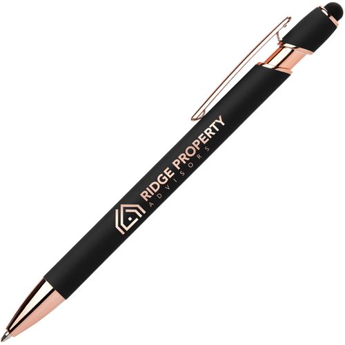 Prince Softy Roségold Executive Kugelschreiber - m/Stylus (Art.-Nr. CA733358) - Dieser Kugelschreiber hat eine Soft-Touc...