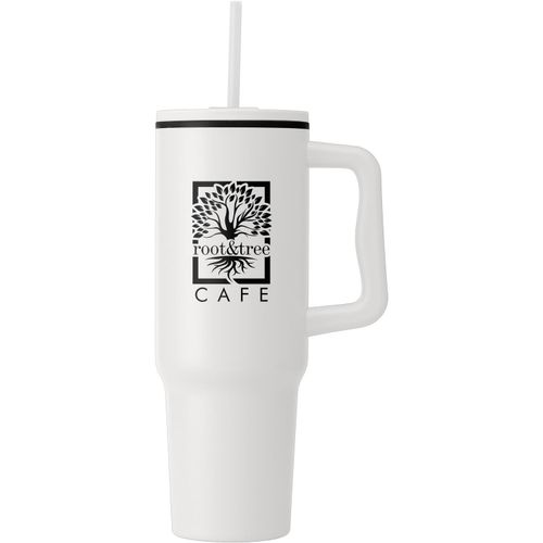 Polar Pro - 1180 ml Doppelwandiger Becher aus recyceltem Edelstahl mit Strohhalm (Art.-Nr. CA853491) - Präsentieren wir Ihnen unseren Pola...