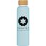 Lucerne - 590 ml Borosilikat-Glasflasche in Milchglasoptik mit Bambus-Deckel (hellblau) (Art.-Nr. CA917763)