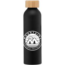 Eden - 590 ml Aluminiumflasche mit Bambus-Deckel (Schwarz) (Art.-Nr. CA990005)