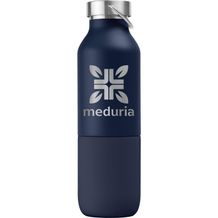 Freya Duo - 2-in-1 590 ml Recycling-Edelstahlflasche - Doppelwandig mit 325 ml Becher (marineblau) (Art.-Nr. CA993002)