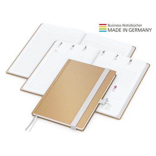 Match-Hybrid White Bestseller A5, Natura braun-individuell, weiß (Art.-Nr. CA096626) - Der Hybrid-Timer für jedes Corporat...