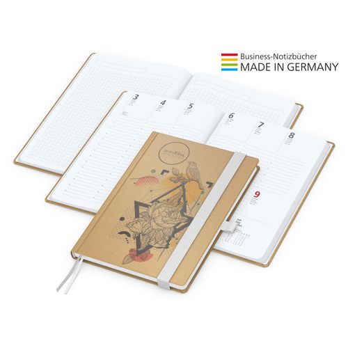 Match-Hybrid White Bestseller A4, Natura braun-individuell, weiß (Art.-Nr. CA129982) - Der Hybrid-Timer für jedes Corporat...