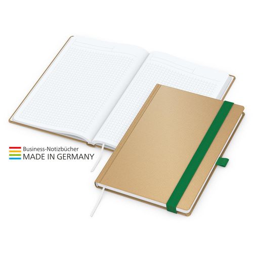 Match-Book White Bestseller A5 Natura braun-individuell, grün (Art.-Nr. CA140540) - Im Einklang mit dem Corporate Desig...