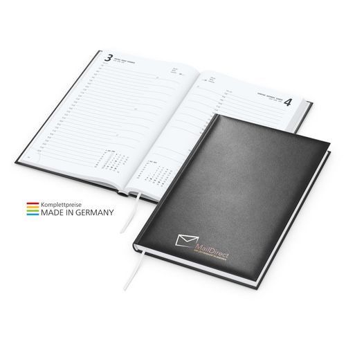 Basic Bestseller inkl. Siebdruck-Digital, schwarz (Art.-Nr. CA157582) - Buchkalender Basic mit 320 Seiten und...