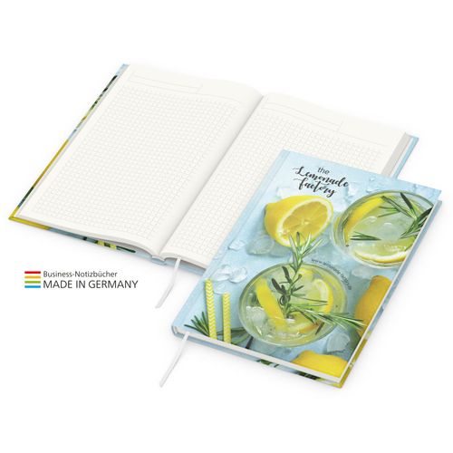 Note-Book green+blue A4, Cover-Star Recycling-Matt (Art.-Nr. CA206508) - Klassisches Notizbuch mit Business-Ausst...