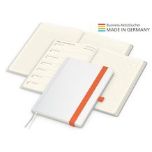 Buchkalender Match-Hybrid A5 Creme Bestseller, gloss (individuell, orange) (Art.-Nr. CA221342)