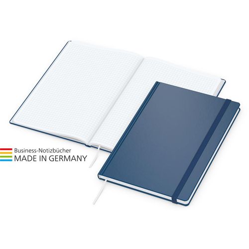 Easy-Book Comfort Bestseller Large, dunkelblau inkl. Siebdruck-Digital (Art.-Nr. CA227706) - Modernes Notizbuch im matten Cover-Star-...