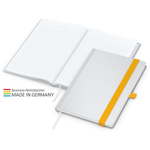 Match-Book White Bestseller A5 Cover-Star gloss-individuell, gelb (Art.-Nr. CA239868) - Im Einklang mit dem Corporate Desig...