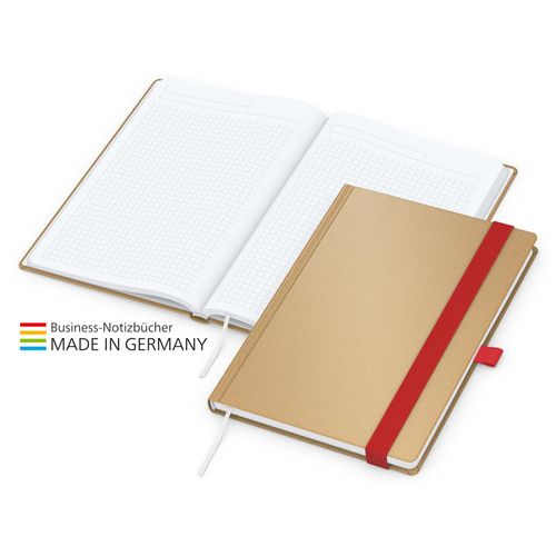 Match-Book White Bestseller A5 Natura braun-individuell, rot (Art.-Nr. CA244009) - Im Einklang mit dem Corporate Desig...