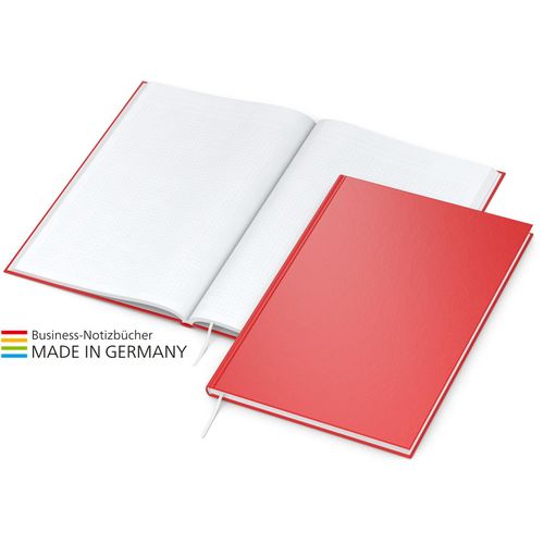 Note-Book Bestseller A4, matt-rot (Art.-Nr. CA273586) - Klassisches Notizbuch mit Business-Ausst...