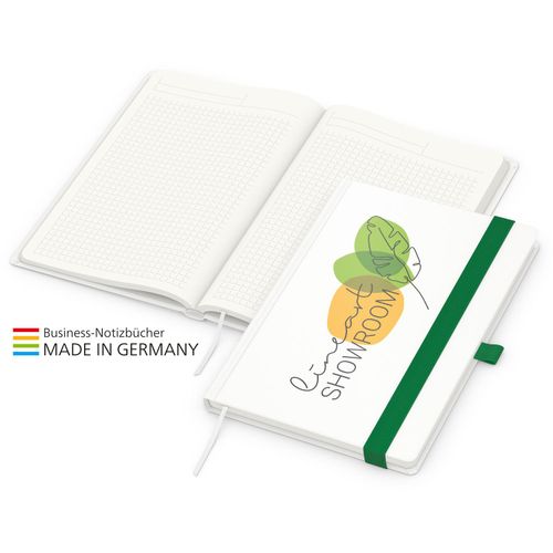 Match-Book green+blue A5 Cover-Star Recycling-Matt, grün (Art.-Nr. CA400987) - Zur Wahrung einer einheitlichen Corporat...