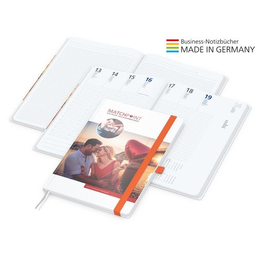 Match-Hybrid White Bestseller A4, Cover-Star matt-individuell, orange (Art.-Nr. CA470848) - Der Hybrid-Timer für jedes Corporat...