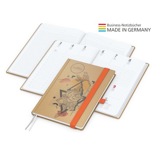Match-Hybrid White Bestseller A4, Natura braun-individuell, orange (Art.-Nr. CA485825) - Der Hybrid-Timer für jedes Corporat...