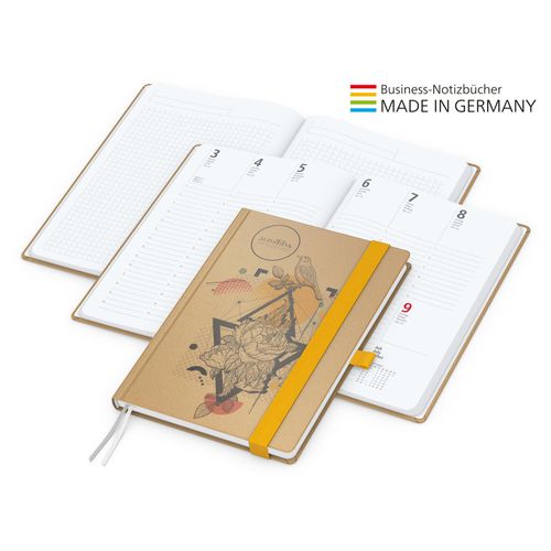Match-Hybrid White Bestseller A4, Natura braun-individuell, gelb (Art.-Nr. CA490835) - Der Hybrid-Timer für jedes Corporat...