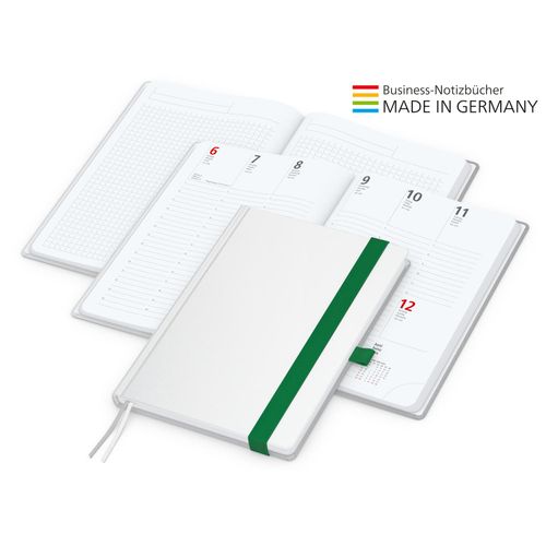 Match-Hybrid White Bestseller A5, Cover-Star matt-individuell, grün (Art.-Nr. CA579253) - Der Hybrid-Timer für jedes Corporat...