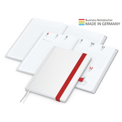 Match-Hybrid White Bestseller A5, Cover-Star matt-individuell, rot (Art.-Nr. CA599674) - Der Hybrid-Timer für jedes Corporat...