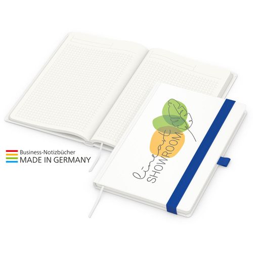 Match-Book green+blue A5 Cover-Star Recycling-Matt, mittelblau (Art.-Nr. CA608210) - Zur Wahrung einer einheitlichen Corporat...