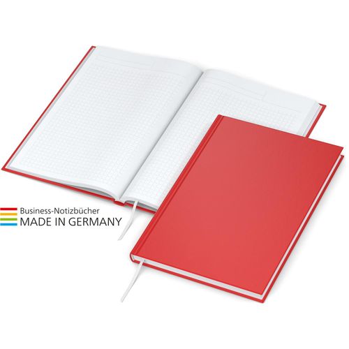 Note-Book Bestseller A5, matt-rot (Art.-Nr. CA740143) - Klassisches Notizbuch mit Business-Ausst...