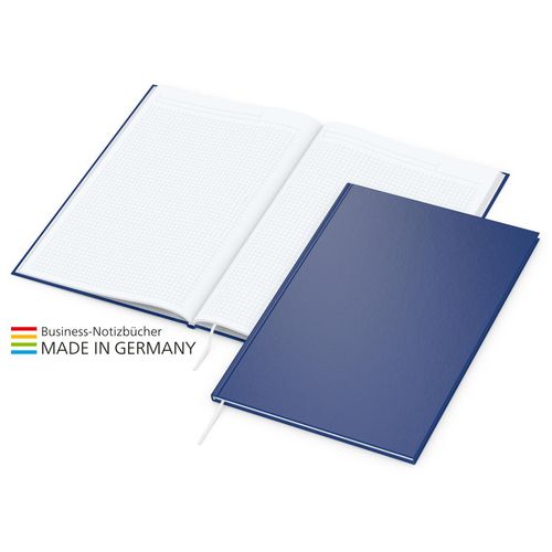 Memo-Book Bestseller A4, matt-dunkelblau (Art.-Nr. CA768384) - Das Memo-Book in 5 Farben mit Veredelung...