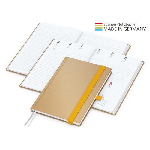 Match-Hybrid White Bestseller A5, Natura braun-individuell, gelb (Art.-Nr. CA771764) - Der Hybrid-Timer für jedes Corporat...