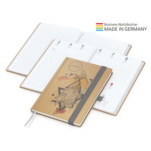 Match-Hybrid White Bestseller A4, Natura braun-individuell, silbergrau (Art.-Nr. CA786769) - Der Hybrid-Timer für jedes Corporat...