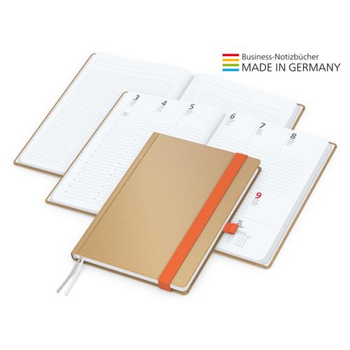 Match-Hybrid White Bestseller A5, Natura braun-individuell, orange (Art.-Nr. CA924301) - Der Hybrid-Timer für jedes Corporat...