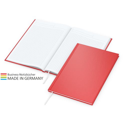 Memo-Book Bestseller A5, matt-rot (Art.-Nr. CA937625) - Das Memo-Book in 5 Farben mit Veredelung...